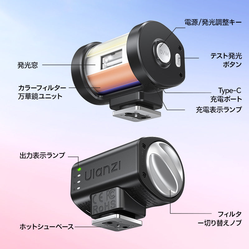 Ulanzi KL01 万華鏡ミニフラッシュ L312