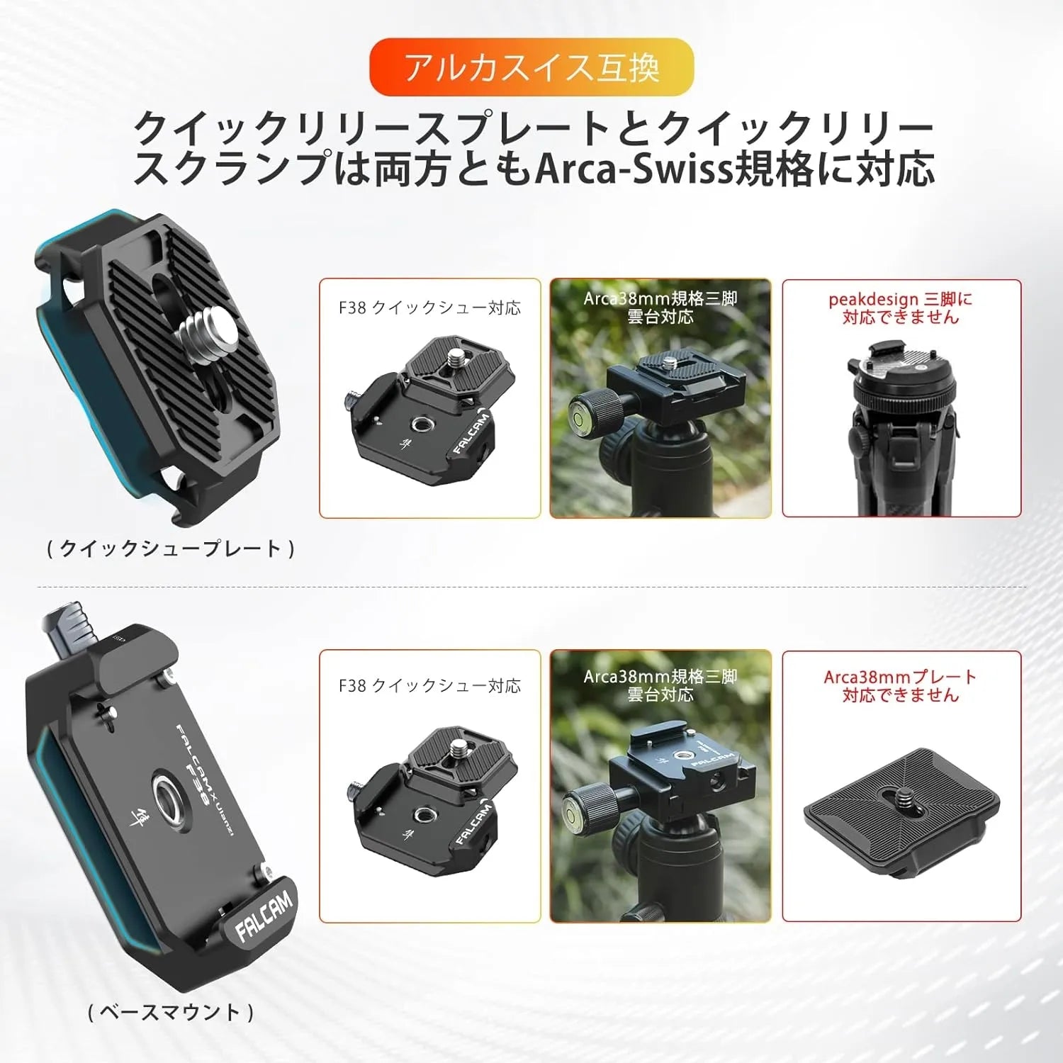Falcam F38 カメラクイックリリースプレートキット Falcam F38 カメラクイックリリースプレートキット