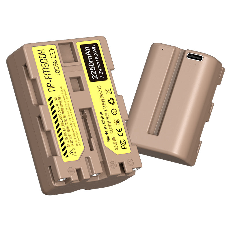 Ulnazi ソニーNP-FM500Hタイプのリチウムイオンバッテリー（USB-C充電ポート付き、2250mAh）3291