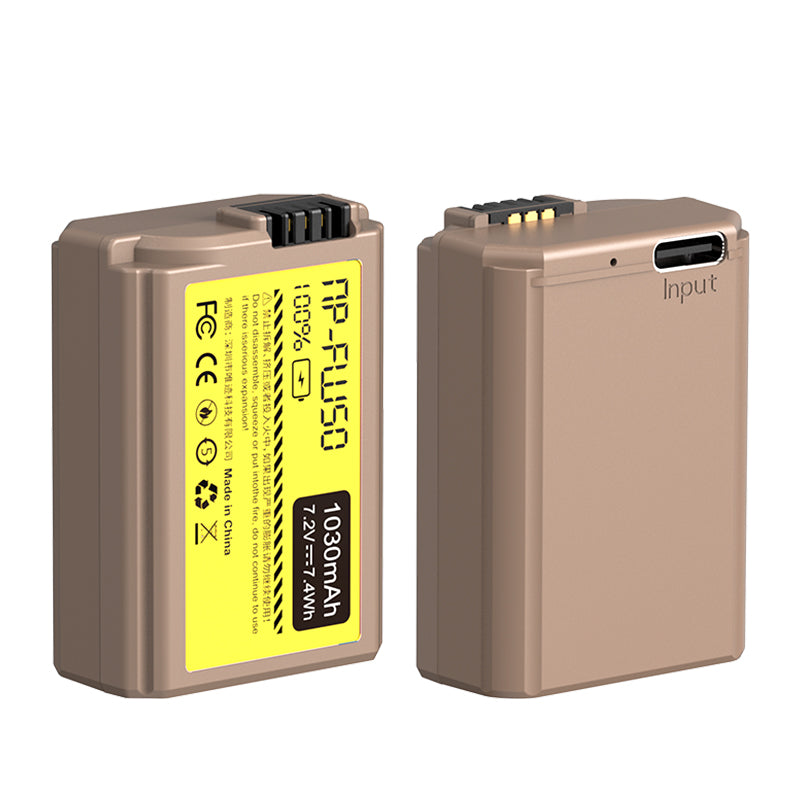 Ulanzi ソニーNP-FW50タイプのリチウムイオンバッテリー（USB-C充電ポート付き、1030mAh）3289