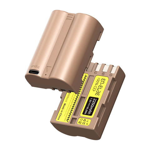 UlanziニコンEN-EL3Eタイプのリチウムイオンバッテリー（USB-C充電ポート付き、2250mAh）3290