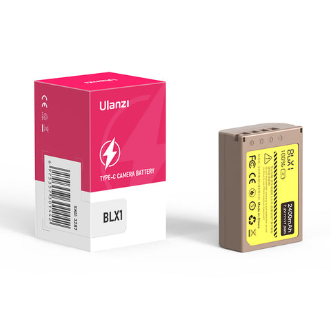 Ulanzi オリン パスBLX-1タイプのリチウムイオンバッテリー（USB-C充電ポート付き、2400mAh）3287