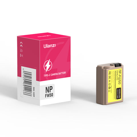 Ulanzi ソニーNP-FW50タイプのリチウムイオンバッテリー（USB-C充電ポート付き、1030mAh）3289