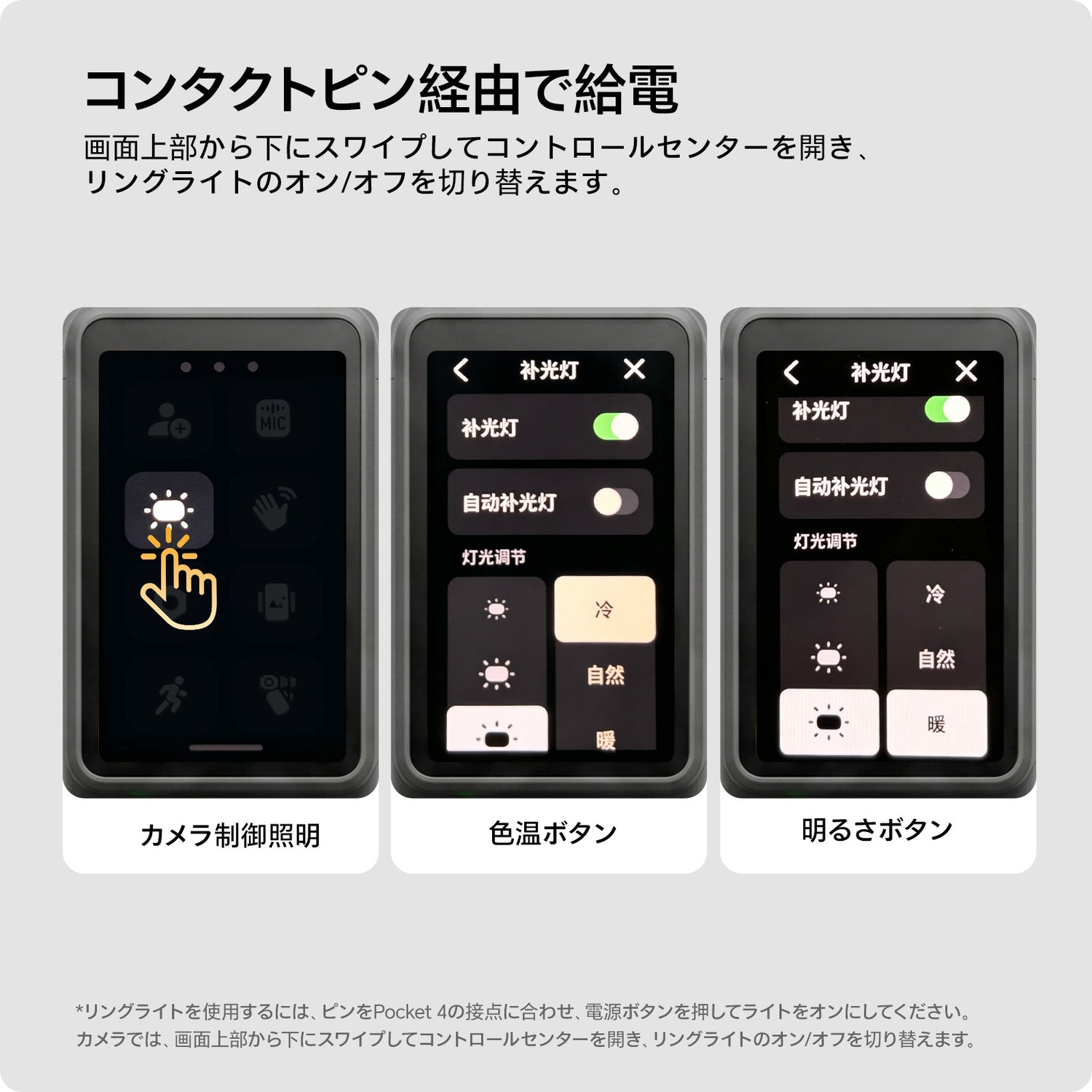 Pocket 4給電対応 リングライト