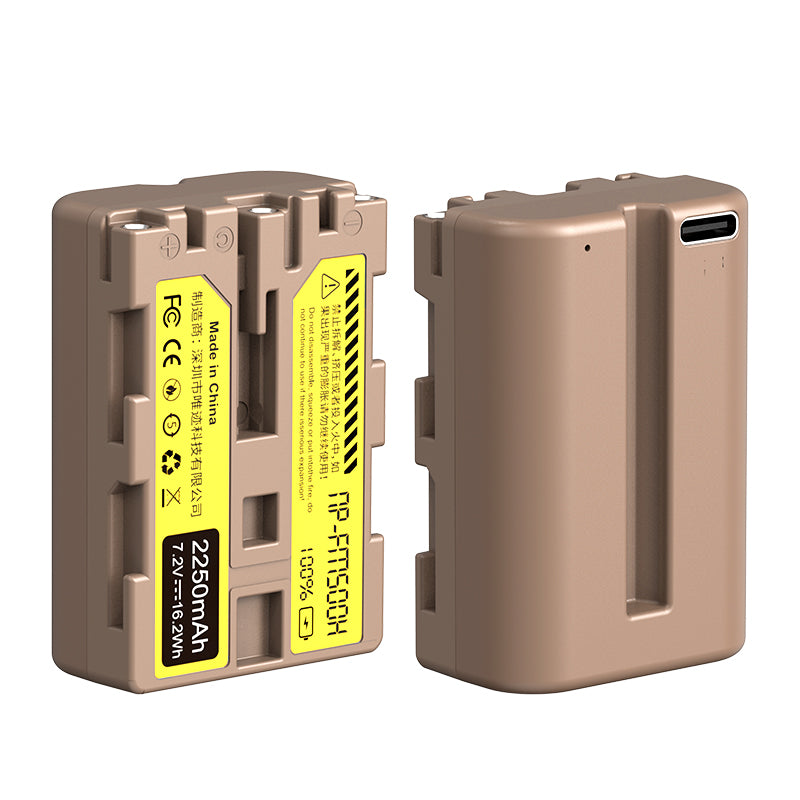Ulnazi ソニーNP-FM500Hタイプのリチウムイオンバッテリー（USB-C充電ポート付き、2250mAh）3291